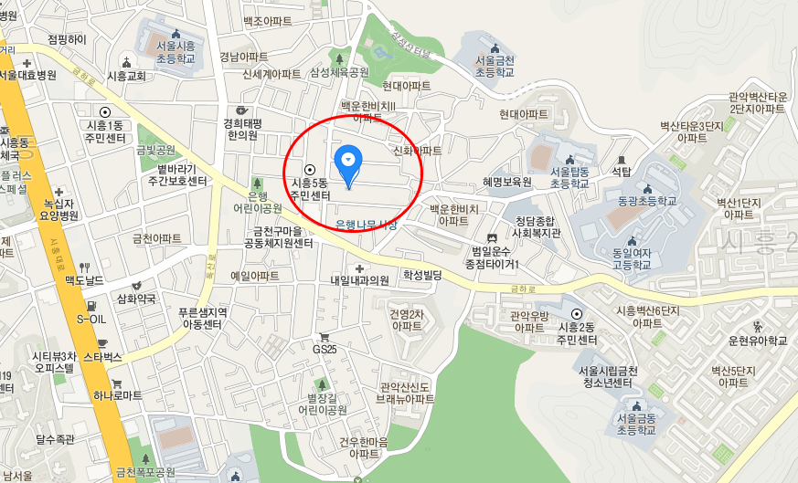 서울시 금천구 시흥동 시흥초등학교 근처 월주차 (월100,000원)