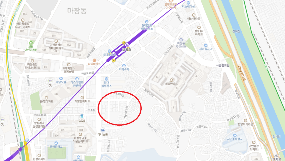 서울시 우리동네 주차장 성동구 마장동 마장역 근처 월주차 (월 100,000원)
