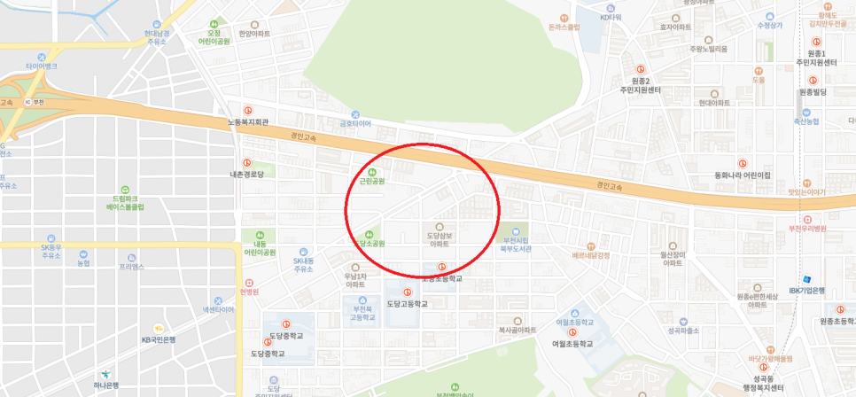 경기도 우리동네 주차장 부천시 내동 근처 월주차 ( 월 140,000원 )