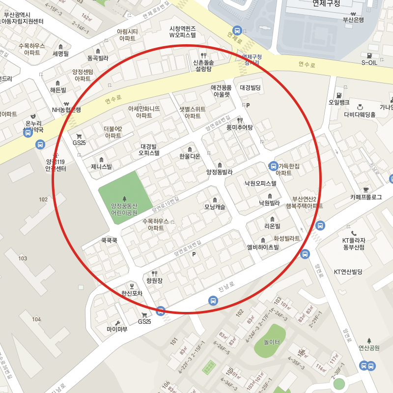 부산 부산진구 양정동(연제구청) 근처 월주차 안내
