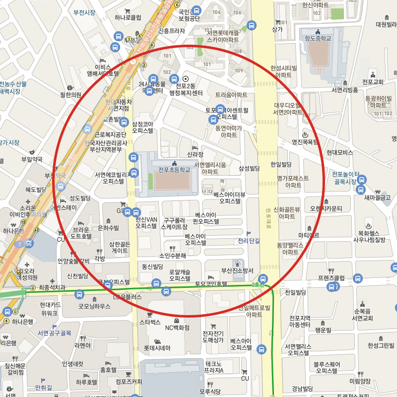 부산 부산진구 전포동 서면월주차장 안내