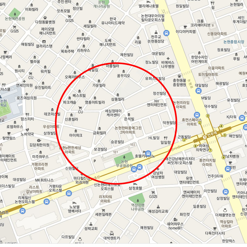 서울 강남구 논현동 월주차 안내