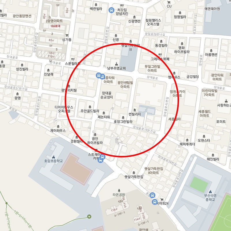 부산 수영구 광안동(수영초 인근) 월주차 안내