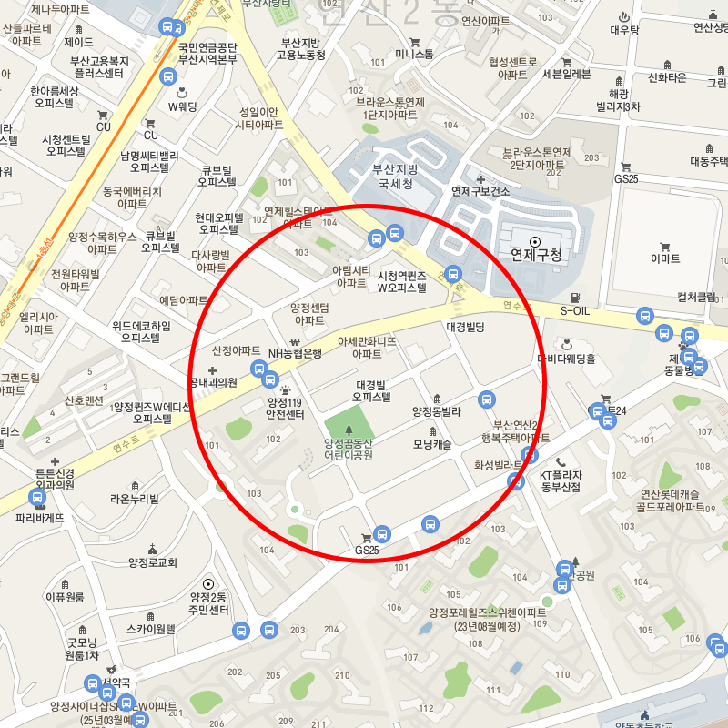 부산 진구 연제구청 부근 월주차장 안내