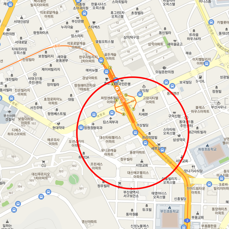 부산 서구 서대신동(동대신역) 인근 월주차 안내