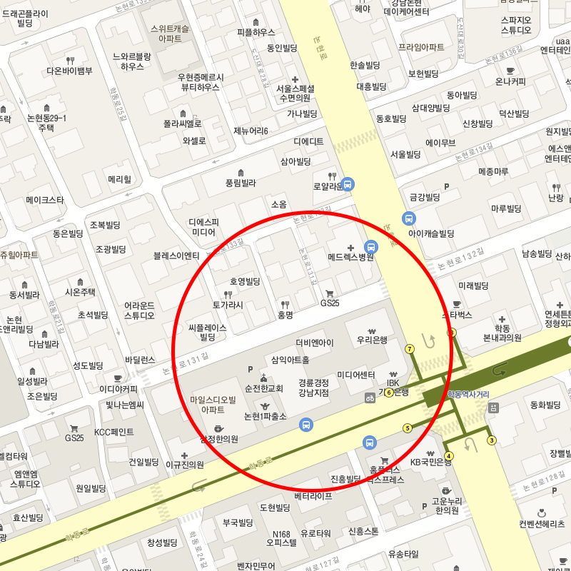 서울 강남구 논현동(학동역부근) 월주차 안내