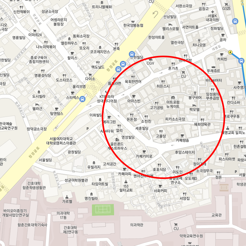서울 종로구 대학로(혜화역)주변 월주차 안내