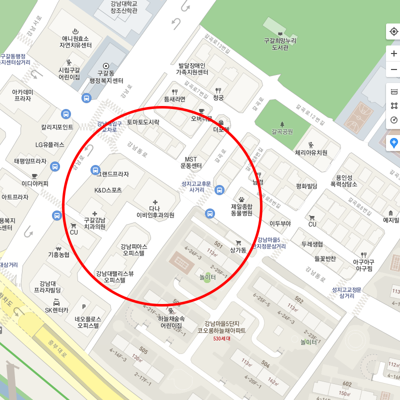 경기도 용인시 구갈동(강남대역) 부근 월주차 안내