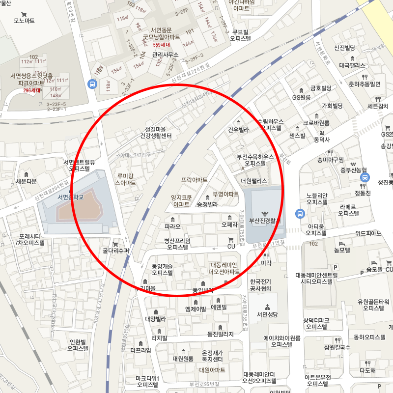 부산 진구 부전역(부전동) 주변 월주차 안내