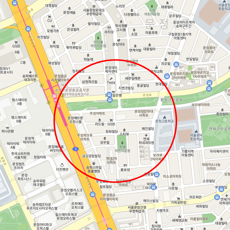 서울 송파구 문정동(문정역) 월주차 안내