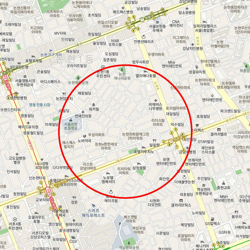 서울 강남구 논현동 월주차 안내