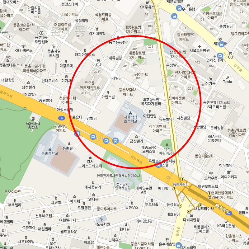 서울 강서구 등촌동(증미역) 주변 월주차장 안내