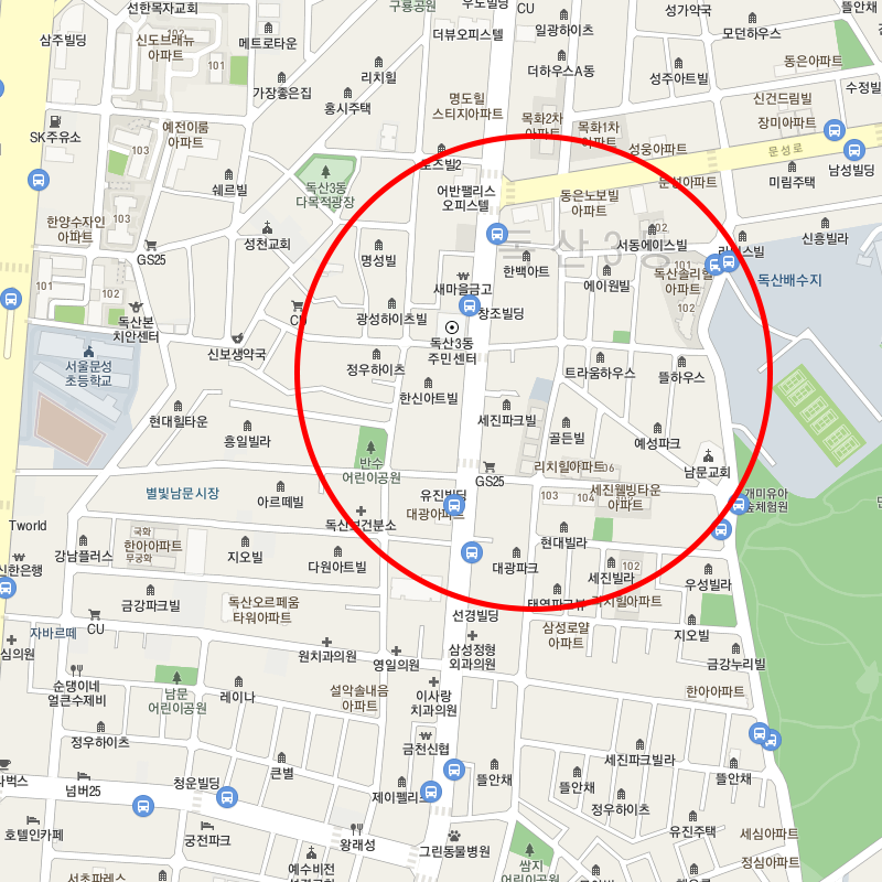 서울 금천구 독산동 월주차 안내