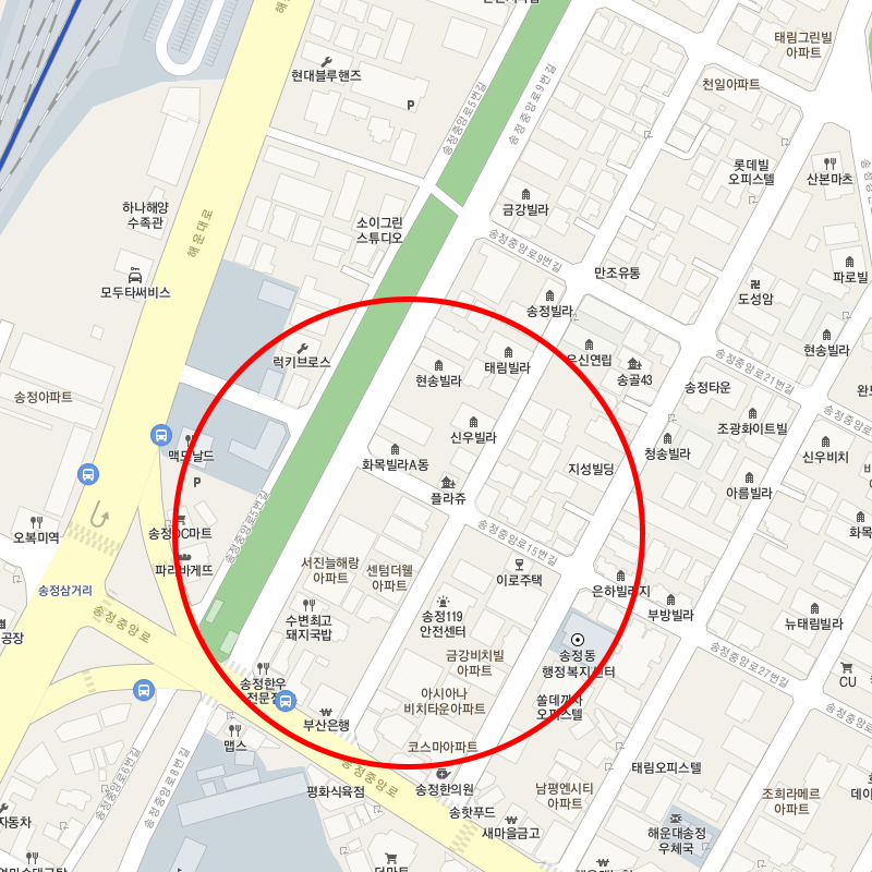 부산 해운대구 송정동(송정역) 근처 월주차 안내