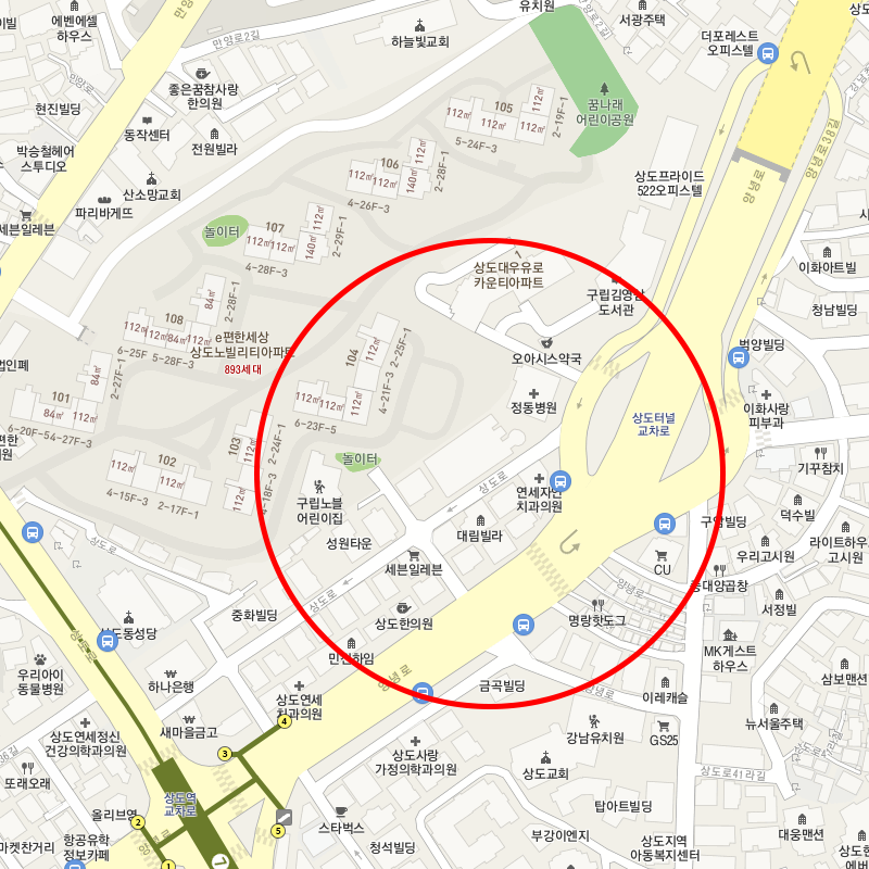 서울 동작구 상도1동(상도역) 부근 월주차 안내