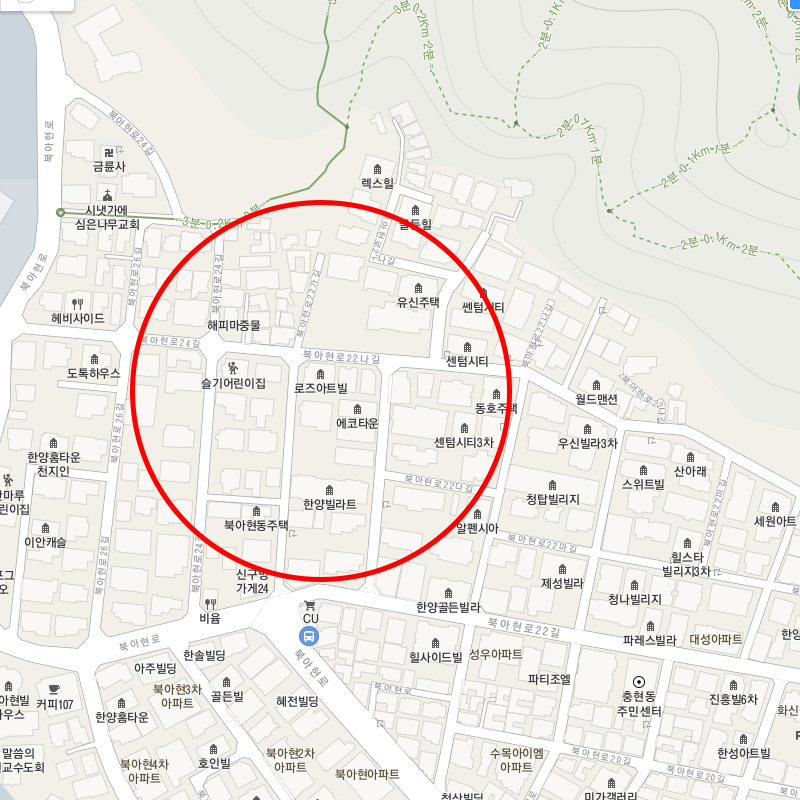 서울 서대문구 북아현동 월주차 안내