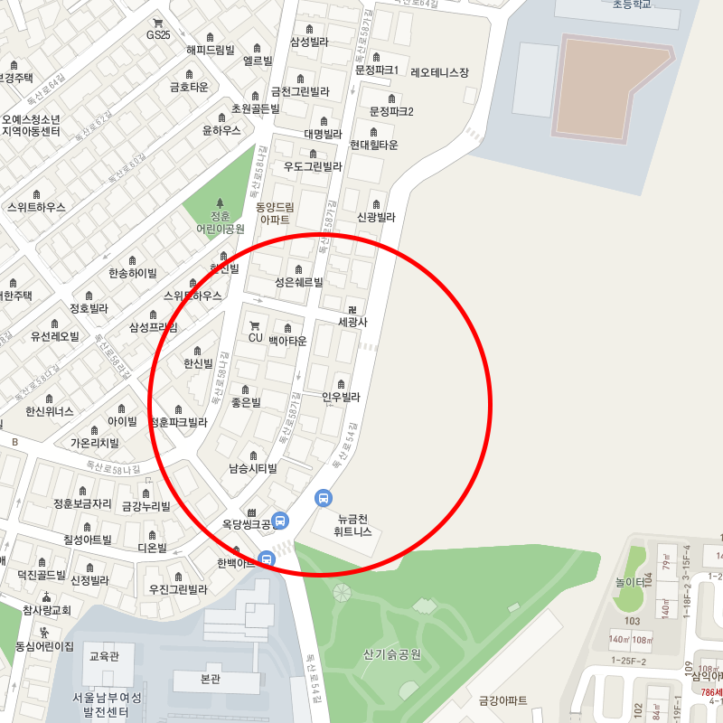 서울 금천구 독산동 월주차 안내