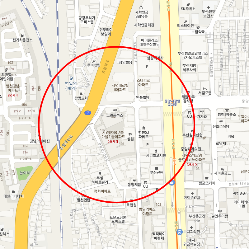 부산 부산진구 범천동 월주차 안내