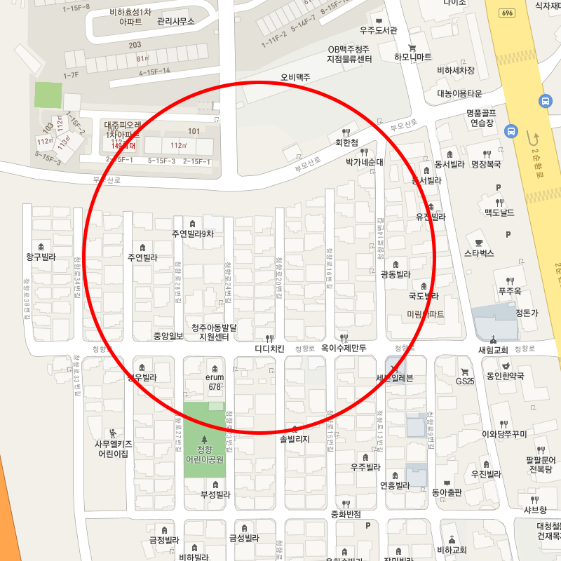 충북 청주시 비하동 월주차 안내