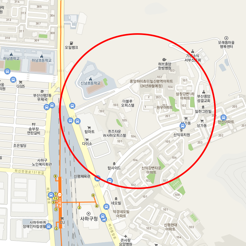 부산 사하구 신평동(신평역,사하구청) 근처 월주차 안내