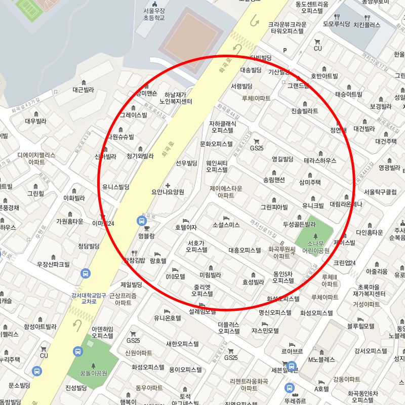 서울 강서구 화곡동(폴리텍대 강서캠퍼스) 주변 월주차 안내