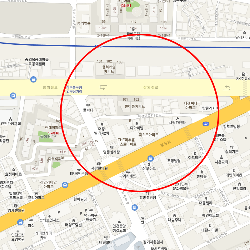 인천 미추홀구 숭의동(제물포역)월주차 안내