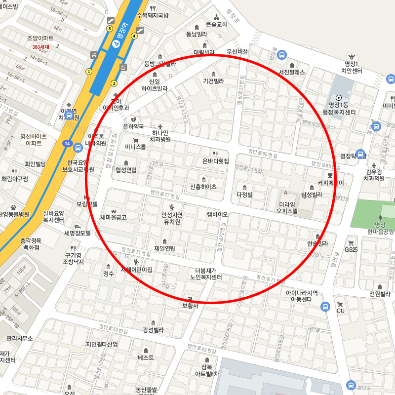 부산 동래구 명장동(명장역) 월주차 안내