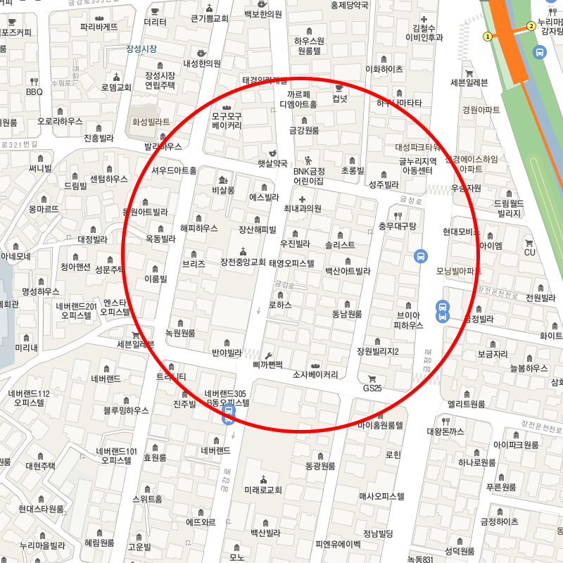 부산 금정구 장전동(장전역) 월주차 안내