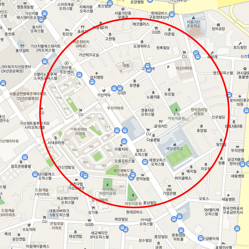 서울 금천구 가산동 월주차 안내