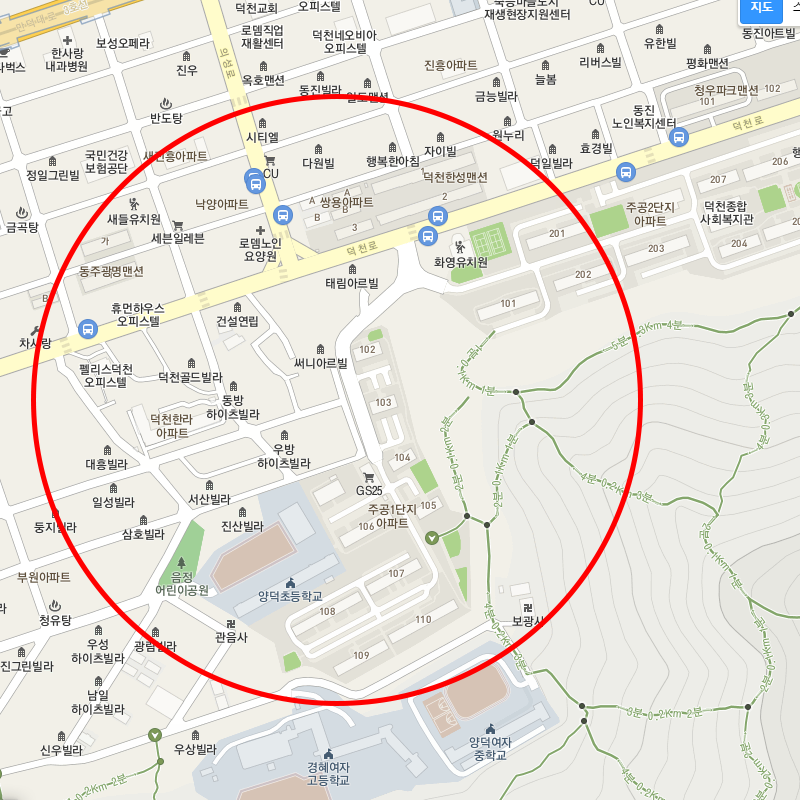 부산 북구 덕천동(덕천역) 근처 월주차 안내