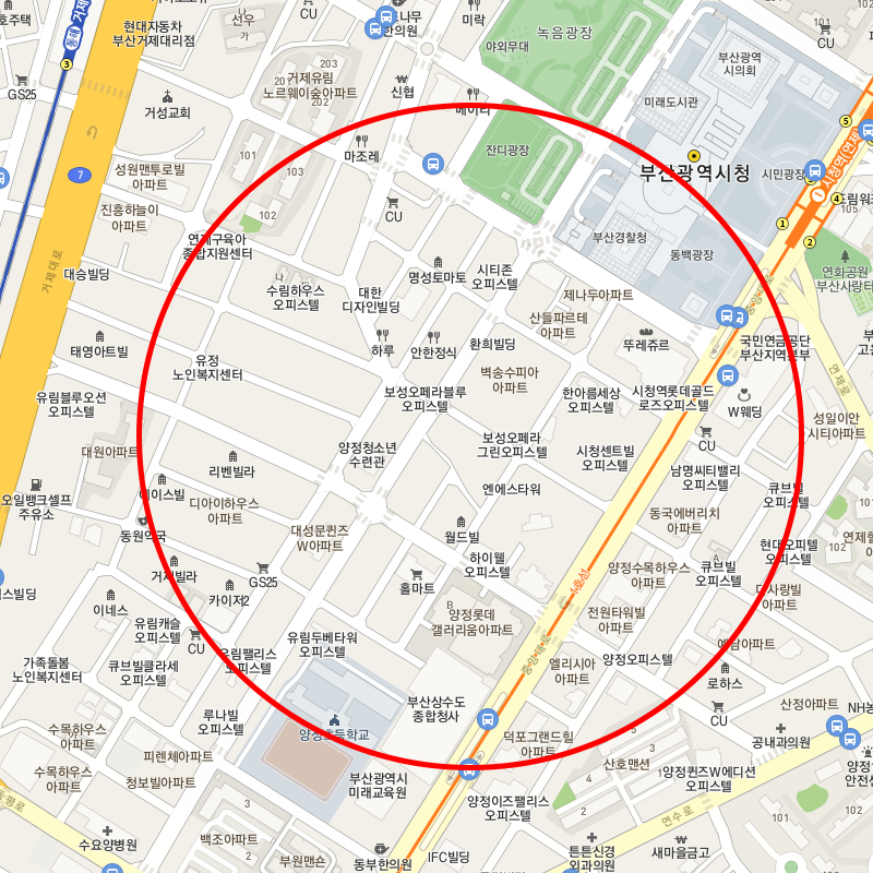 부산 부산진구 양정동 월주차 안내