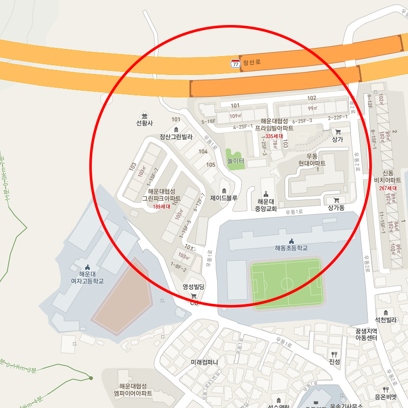 부산 해운대구 우동 월주차 안내