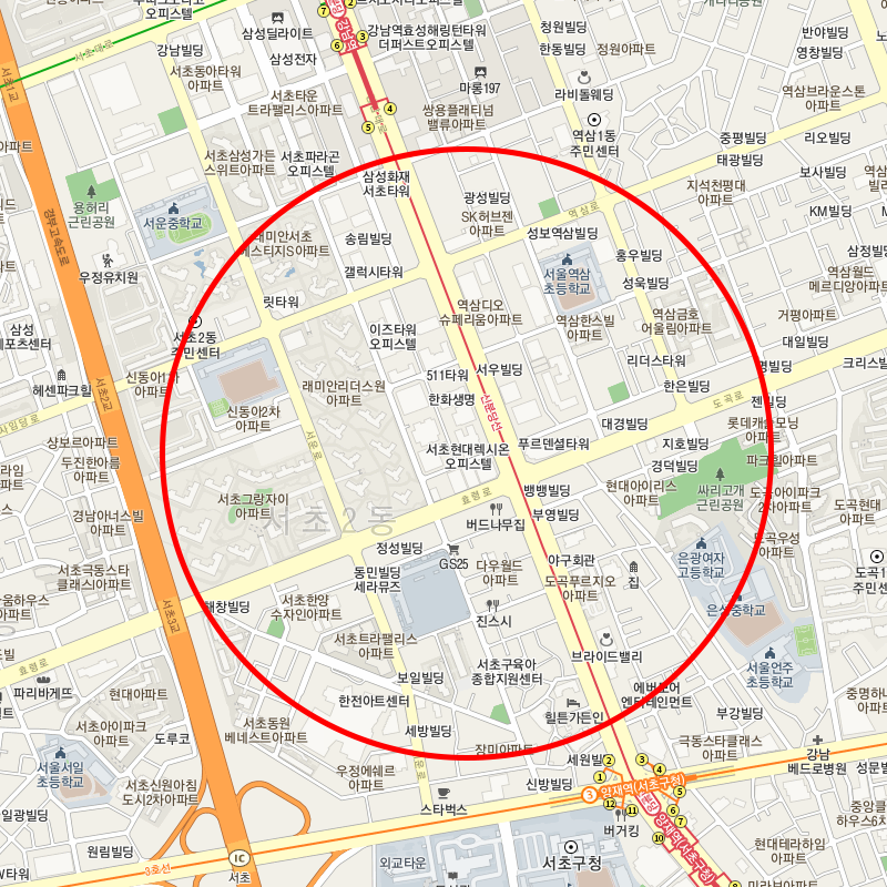 서울 서초구 서초동(뱅뱅사거리) 근처 월주차 안내