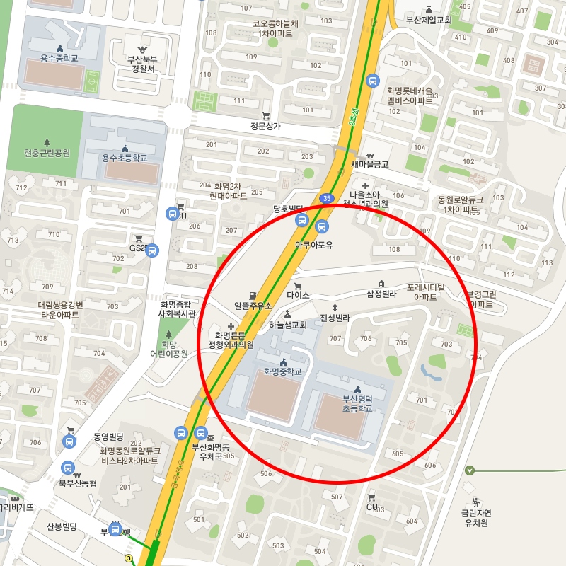 부산 북구 화명동(수정역) 월주차 안내