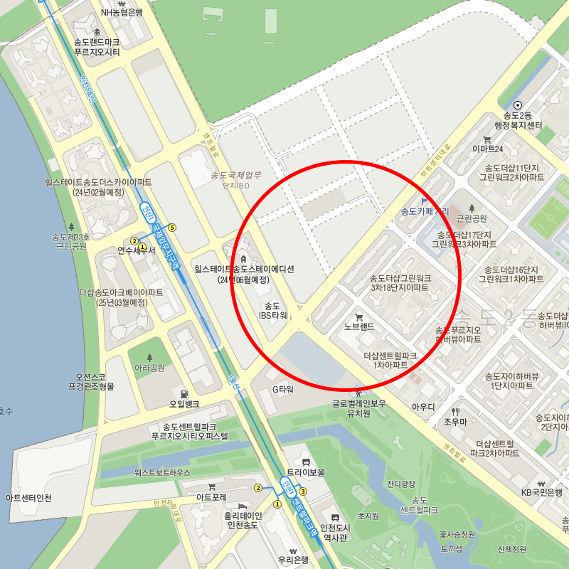 인천 연수구 송도동(국제업무지구역) 월주차 안내