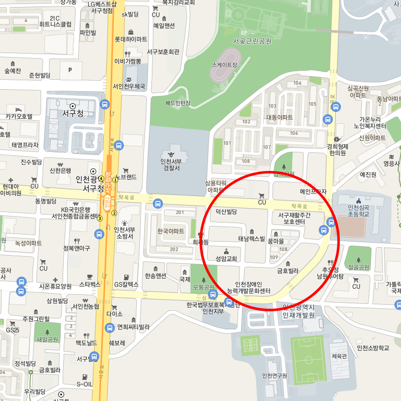 인천 서구 심곡동(서구청역) 월주차 안내
