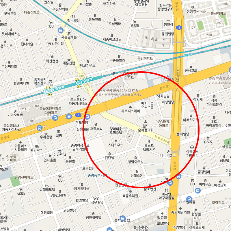 서울 중랑구 상봉동(중랑역) 월주차 안내