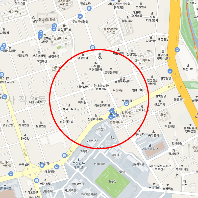 부산 동래구 사직동(부산교육대학교) 근처 월주차 안내