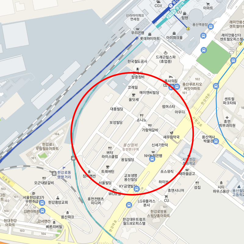 서울 용산구 한강로3가(용산역) 인근 월주차 안내