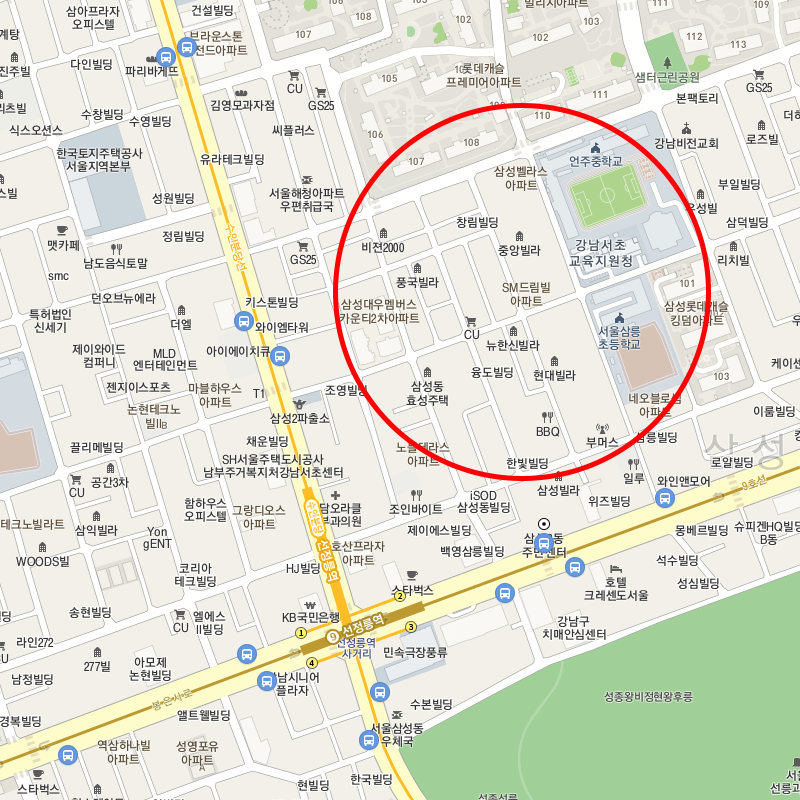 서울 강남구 삼성동(언주중) 근처 월주차 안내!