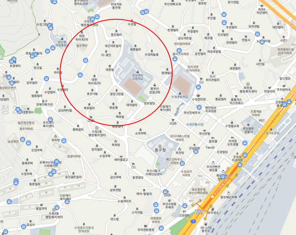부산 동구 수정동 부산진역 근처 월주차 안내