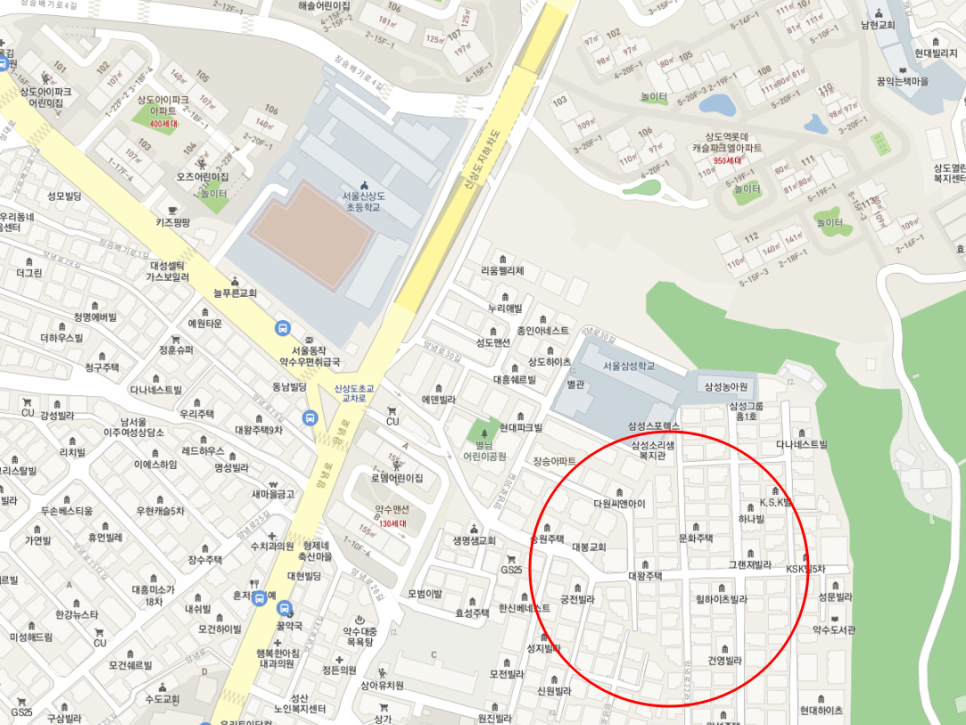 서울 동작구 상도동 월주차 안내