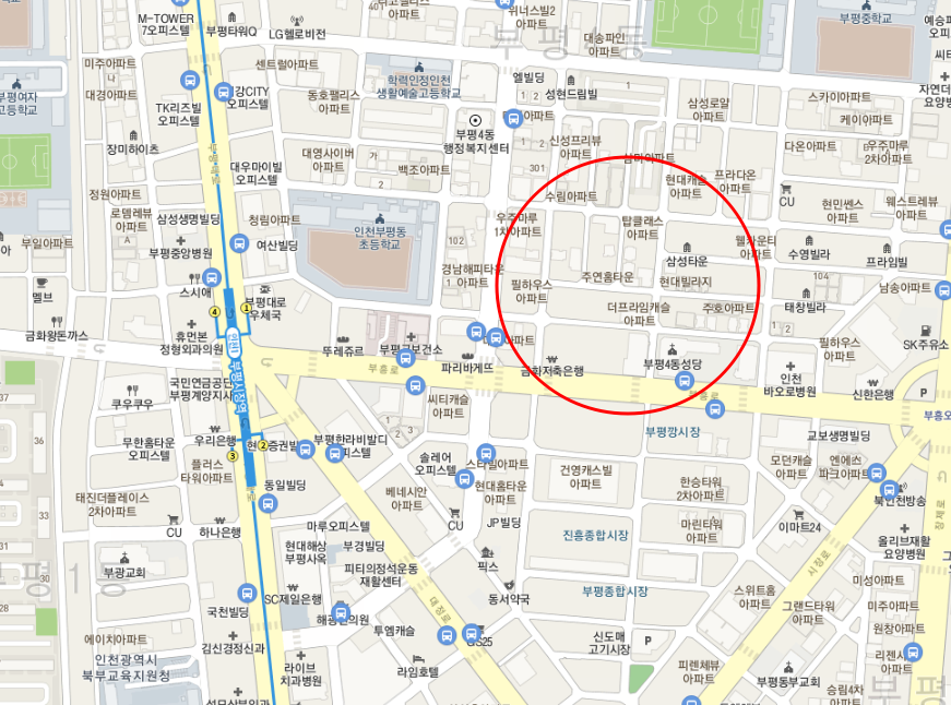 부평시장역 월주차_1번출구 도보 3분거리