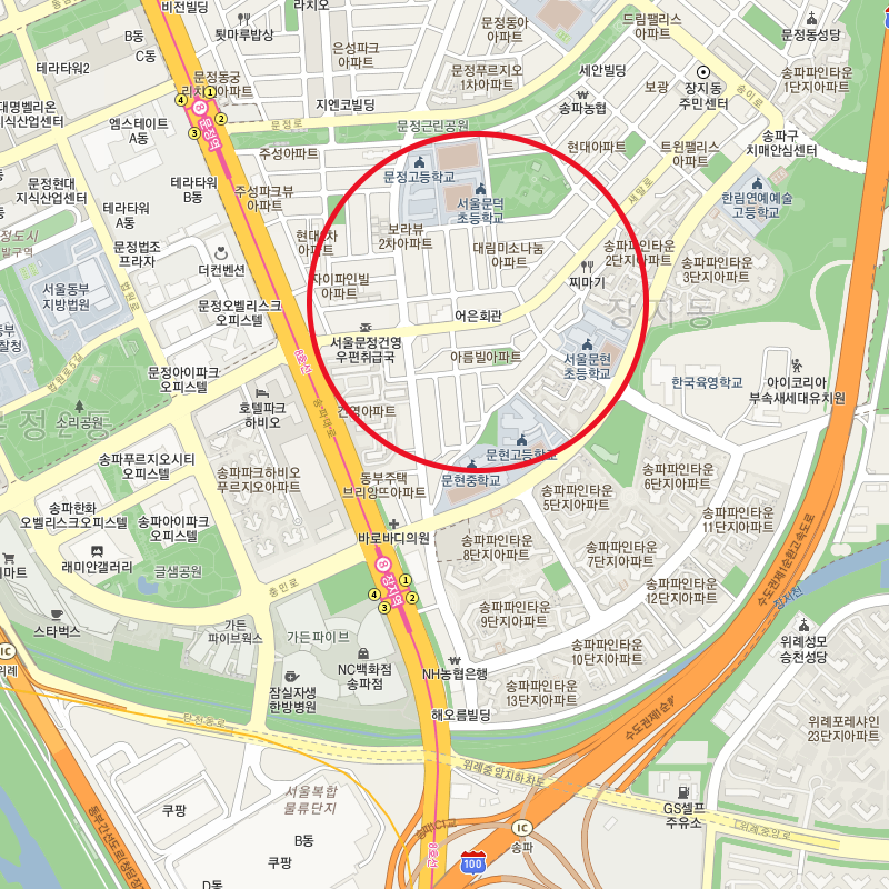 서울 송파구 문정동 월주차 안내