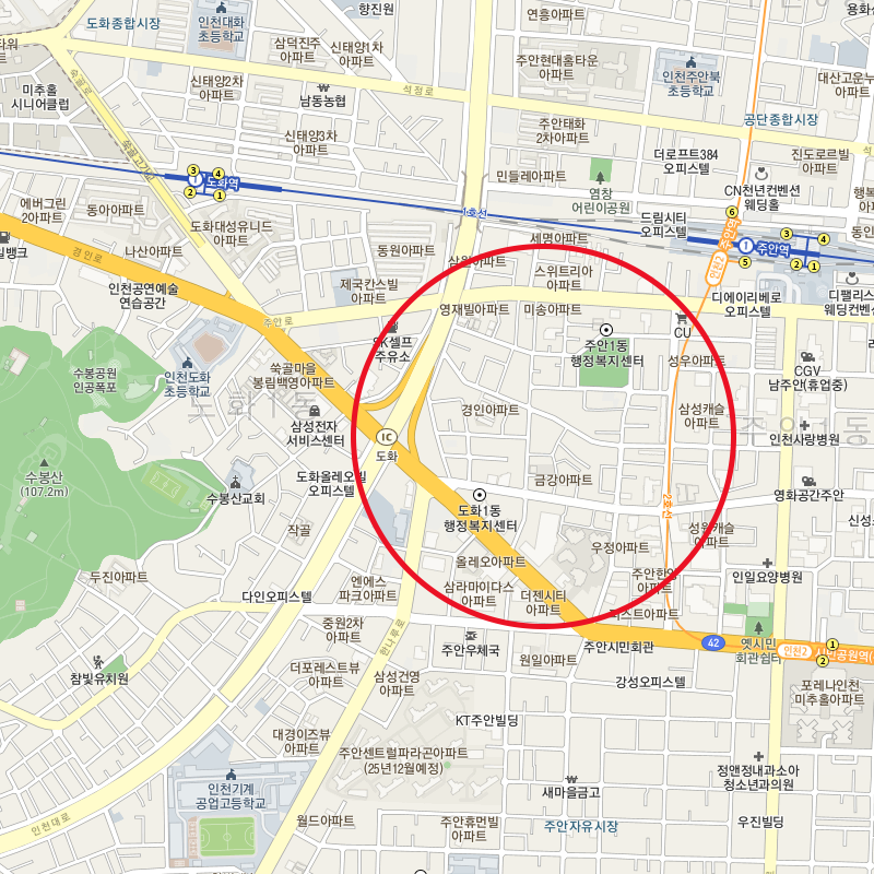 인천 미추홀구 도화동 월주차 안내