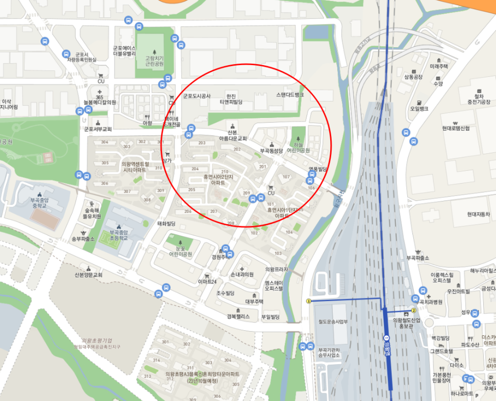 의왕역 월주차_1번 출구 부근