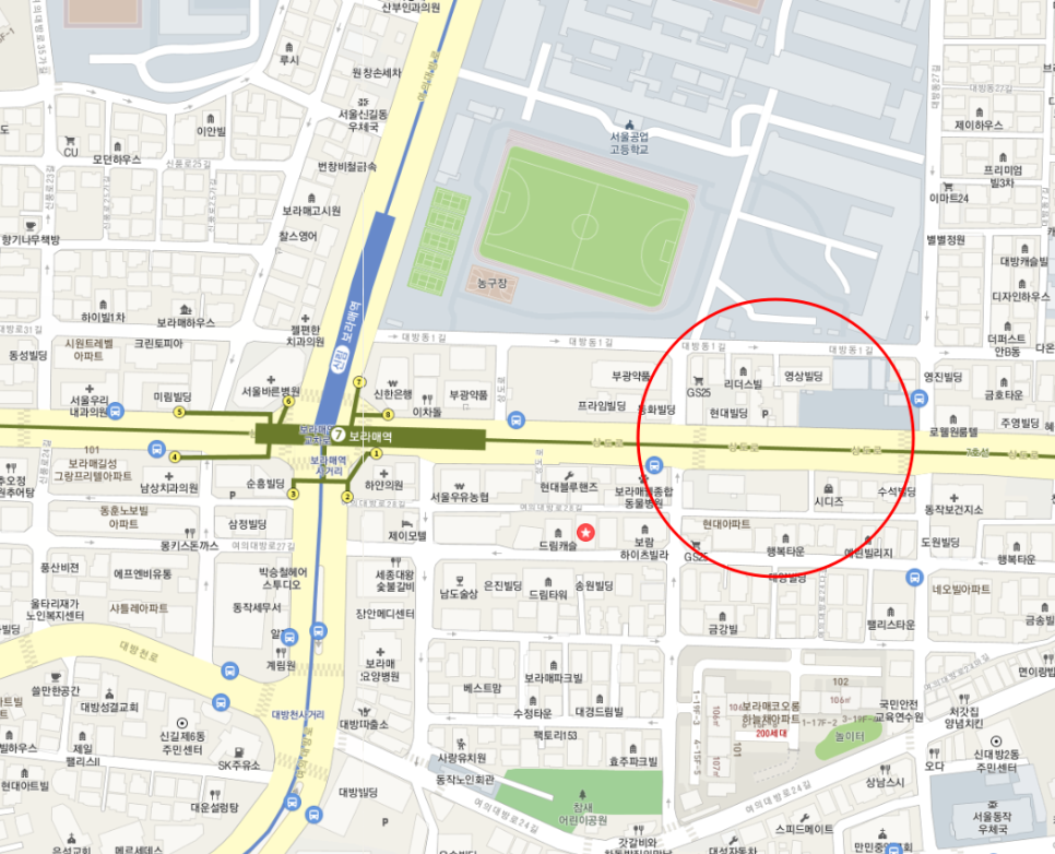 보라매역 월주차┃7,8번 출구 (서울공고) 부근