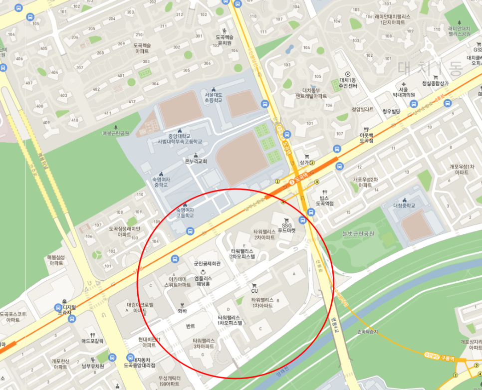 도곡역 월주차-4번출구에서 도보 3분 거리!