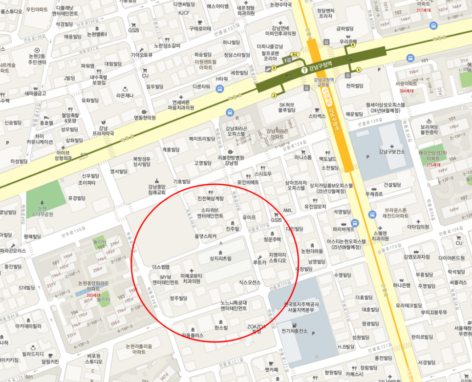 강남구청역/강남구청월주차 월주차ㅣ 2번출구 부근