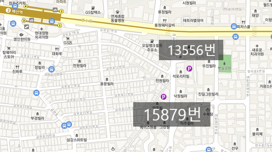 부산 남천역/배산역(망미동)/민락동/수영역 근처 월주차/주만사
